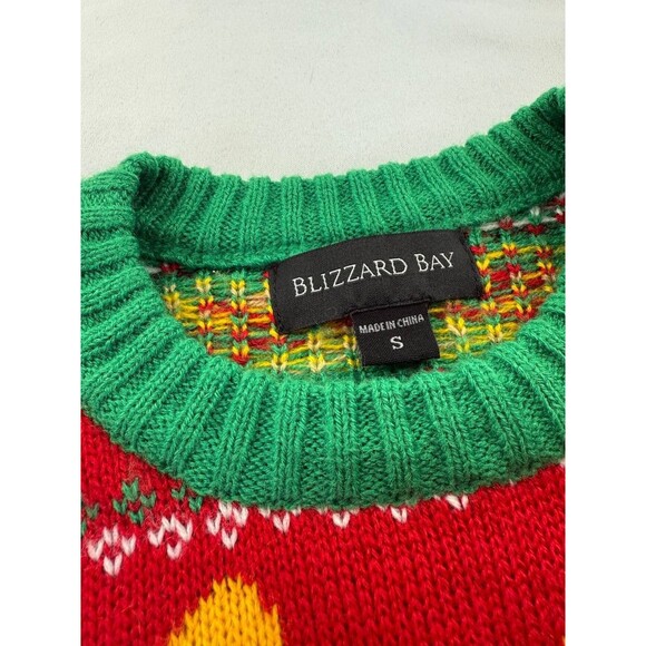 Blizzard Bay Tacos Sombreros Red Ugly Christmas Sweater Small Fair Isle Holiday - Picture 2 of 5